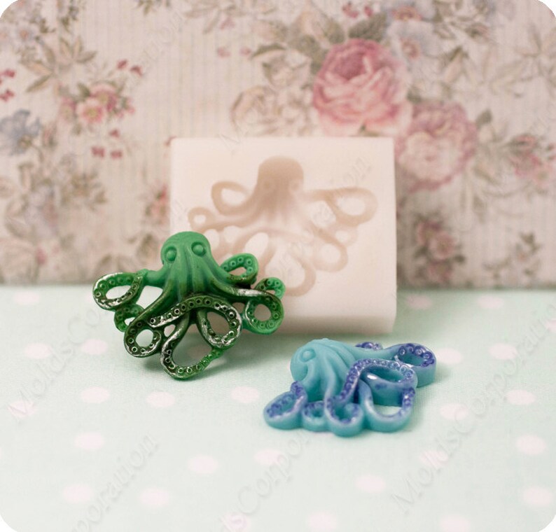 Octopus Flexible Silicone Mould Molds for Polymer Clay Epoxy Etsy