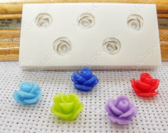 Molde flexible de silicona con forma de rosa, diámetro de 10 mm, molde de flor, silicona de grado alimenticio, para scrapbooking, para arcilla polimérica, para resina epoxi, joyería, M25/1