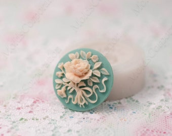 Bouquet of flowers Cameo silicone mold for Polymer Clay Food Flexible Molds Epoxy Resin Molds Soap Fondant Mold Wax Mold Candy, М283 (1/65)