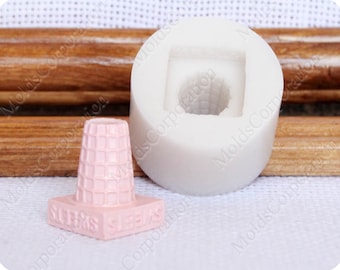 Ice cream cone mold silicon, mould, for polymer clay and food, food-grade silicone, M228/2 (2/65)