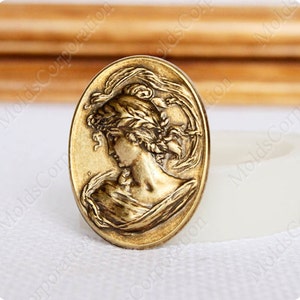 Viktorianische Dame Cameo-Gießform, 36 x 32 mm, Für Fimo und Epoxidharz Schmuck, Silikonform Lebensmittelqualität, Fondant Mastix, Anhänger, DIY М202