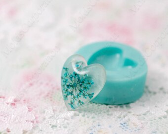 Molde de silicona con forma de corazón, para pendientes de resina (19 x 17 mm), colgante, collar, molde de resina epoxi para joyería, jabón, fondant, cera, molde transparente para joyería DIY (MP58)
