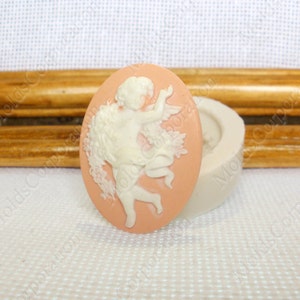 Angel Cameo Mold, 30x40mm, For Polymer Clay and Epoxy Resin Jewelry, Cameo Mold, Food-Grade Silicone Mold, Fondant Mastic, Pendant DIY М8/23