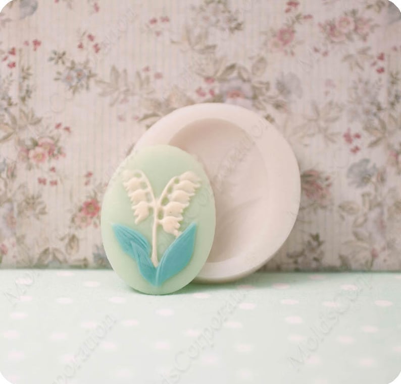 Lily of the valley Cameo Mould Food Safe Molds Flexible Pendant Mold \u041c8114* Silicone Mold Fondant Resin Molds Soap Polymer Clay
