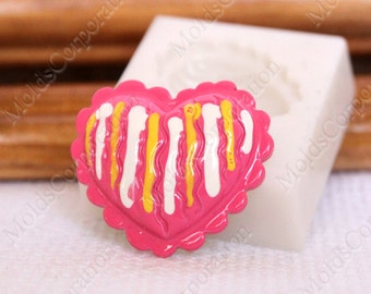 Heart Flexible Silicone Mold, For Polymer Clay, Chocolate Bar Mold, Food-grade Silicone, For Epoxy Resin, Soap, Fondant, Candy, М139