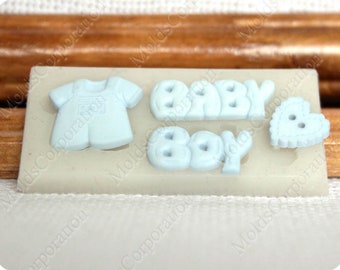 Baby Boy And Heart Button Mold, For Epoxy Resin, Pendant, Jewelry, Scrapbooking Mold, For Polymer Clay, Food-Grade Silicone, DIY Mold МС25