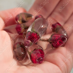 2 pendants 3D silicone mould, drop 29x13mm, flexible mold, for epoxy resin, transparent clear, DIY, MP42/2 (5/5)