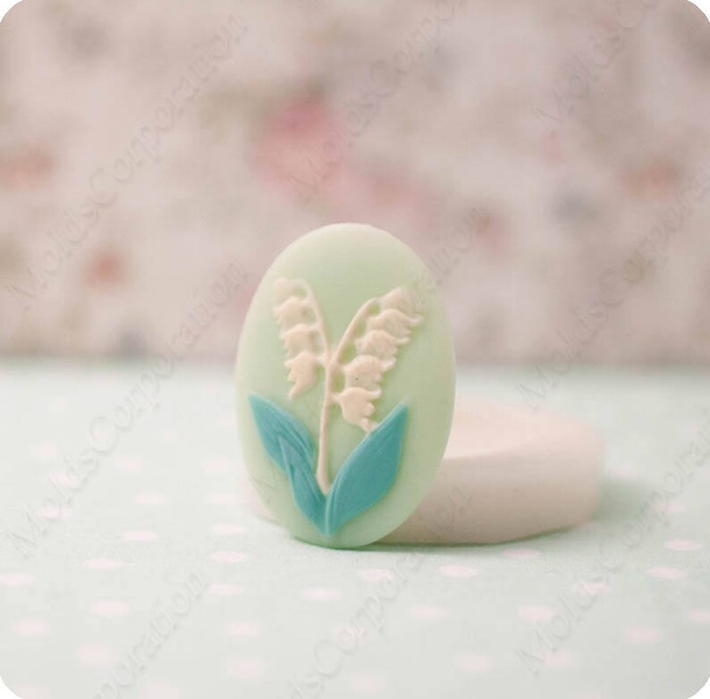 Lily of the valley Cameo Mould Food Safe Molds Flexible Pendant Mold \u041c8114* Silicone Mold Fondant Resin Molds Soap Polymer Clay