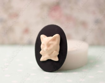 Cameo Mold Cat Kitten 3D, Silicone Mould, Flexible, Polymer Clay, Food Safe Molds, Resin Molds, Soap, Fondant, Wax, Pendant Mold М8/113*