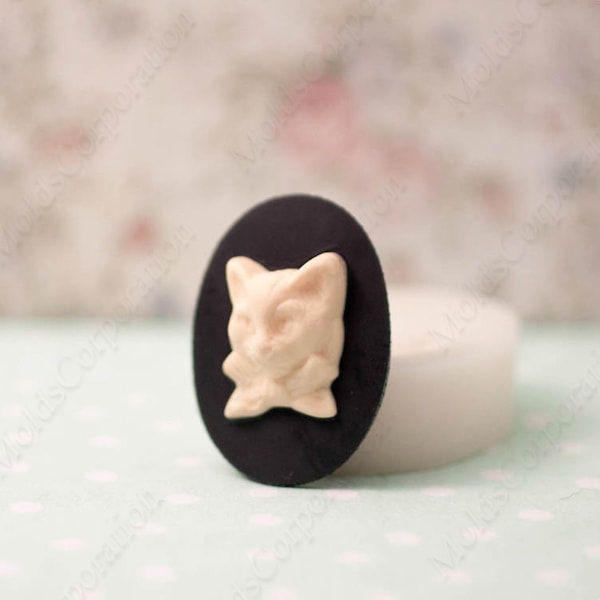 Cameo Mold Cat Kitten 3D, Silicone Mould, Flexible, Polymer Clay, Food Safe Molds, Resin Molds, Soap, Fondant, Wax, Pendant Mold М8/113*