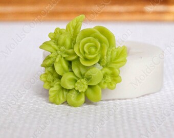 Molde de silicona con forma de flor, diámetro 26 mm, para arcilla polimérica, resina epoxi, molde de rosa, jabón, fondant, molde de flor, cera, molde para dulces, colgante, bricolaje M203