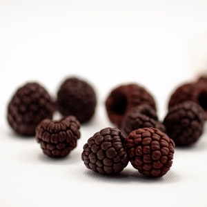 Copies of Natural Raspberry, Silicone Mold of 6 Different Berries , For Epoxy Resin, Polymer Clay, Food-Grade Silicone, Fondant Wax DIY M249