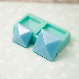 Molde de silicona para cuadrados de 2 facetas, silicona de grado alimenticio, molde de silicona para cabujón, transparente, para resina epoxi, molde para joyería, ML18