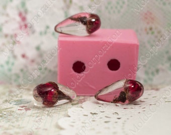 Molde de silicona con 2 gotas, molde para pendientes de resina, molde para colgantes con forma de gota de 17 mm, molde para joyería, molde de resina epoxi para collares, fabricación de joyas DIY, molde con forma de gota MP44(3)