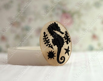 Cameo Mold Sea Horse, Silicone Mould, Flexible, Polymer Clay, Food Safe Molds, Resin Molds, Soap, Fondant, Wax, Pendant Mold М8/83*