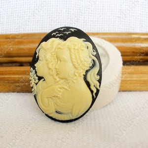 Viktorianische Dame Kamee Silikonform, 40x30mm, für Polymer-Clay, für Epoxidharz, Food-Grade Silikon, Seife, Fondant, Wachs, Anhänger, Fimo М8/18