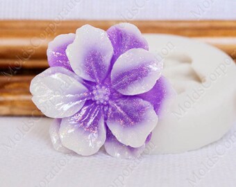 Molde de silicona de flores, D=45 mm, para arcilla polimérica, silicona de grado alimenticio, molde colgante, molde de flores de resina, moldes para álbumes de recortes, molde de joyería, M127