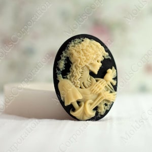 Cameo Mould Skeleton Girl, Silicone Mold, Flexible, Polymer Clay, Food Safe Molds, Resin Molds, Soap, Fondant, Wax, Pendant Mold, М8/111*