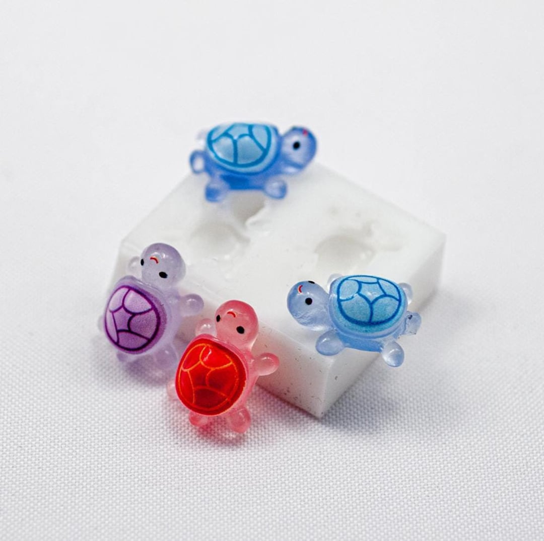 Mini Polymer Turtle 2 Mini Turtles Flexible Silicone Mold, 19x13mm, for Epoxy Resin ...