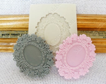 Oval Setting Frame Silicone Mould, For Polymer Clay, Silicone Mold, Flexible, Polymer Clay, Food Safe Molds, Resin Molds, Soap, Wax, М51