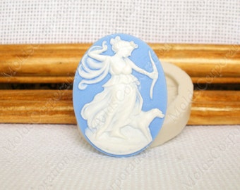 Molde de silicona para camafeo Athena con lazo, 40 x 30 mm, para arcilla polimérica, para resina epoxi, apto para alimentos, molde para camafeo Lady M8/4