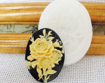 Flowers Cameo Mould, For Polymer Clay, For Epoxy Resin, Flexible Silicone Mold, Soap, Fondant, Wax, Pendant Mold, Fimo Mold, Jewelry М8/14