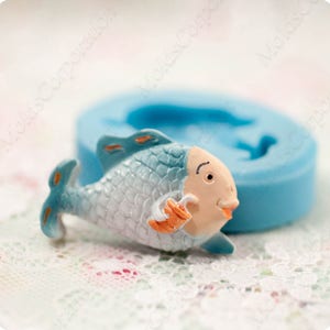 Fish mold, Goldfish, Sea, Silicone Mold, Flexible, Polymer Clay, Food Safe Molds, Resin Molds, Soap,   Fondant, Wax, Pendant Mold М310-2,4