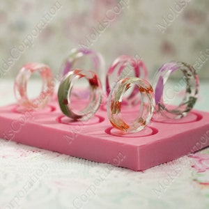 SET Rings Silicone Mold, Resin Jewelry Mold, Ring Mold, US 2 1/4-3-4 1/4-5-5 3/4-6 1/2, Transparent Clear Flexible  Silicone Mold DIY MK15