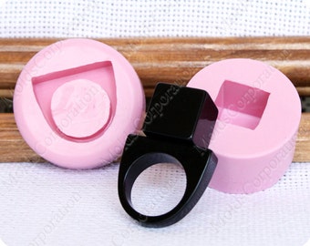 Ring Silicone Mold, Resin Jewelry Ring Mold & Cube 15x15mm, Silicone mould, US - 7 1/4, Epoxy Resin DIY Molds, Transparent Clear Mold MK4