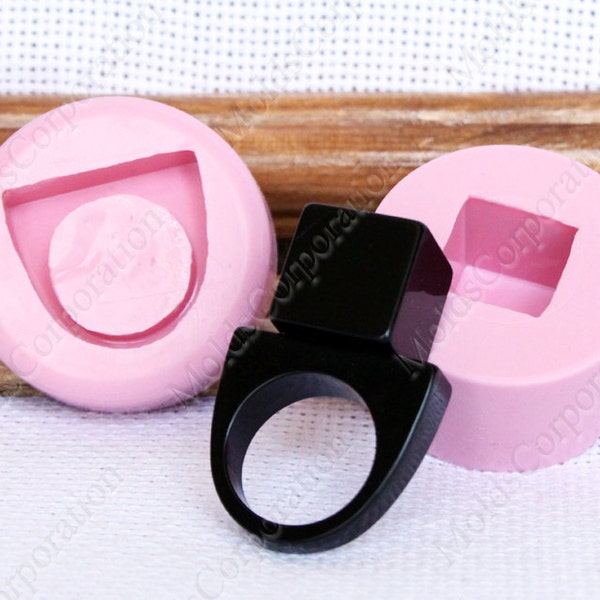 Moule bague en silicone, moule pour bague bijoux en résine et cube 15 x 15 mm, moule en silicone, États-Unis - 7 1/4, moules bricolage en résine époxy, moule transparent transparent MK4