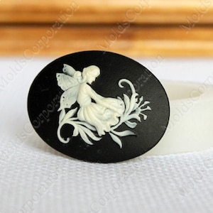 Fairy Cameo Flexible Silicone Mold, 40x30mm, For Polymer Clay, For Epoxy Resin, Food-Grade Silicone, Soap, Fondant, Wax, Pendant, DIY, М8/58