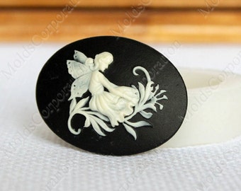 Cameo Mold Fairy, Silicone Mould, Flexible, Polymer Clay, Food Safe Molds, Resin Molds, Soap, Fondant, Wax, Pendant Mold, М8/58*