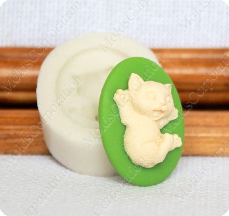 Cameo Mold Cat Kitten Silicone Mould Flexible Polymer Clay Etsy