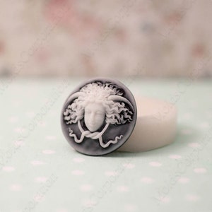 Medusa the Gorgon Mold, The Mythical Character Mould, Cameo Silicone Mold, D=30mm, For Polymer Clay, Food Safe Molds, Resin Molds, Soap М249
