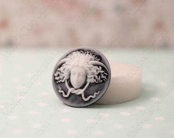 Medusa the Gorgon Mold, The Mythical Character Mould, Cameo Silicone Mold, D=30mm, For Polymer Clay, Food Safe Molds, Resin Molds, Soap М249