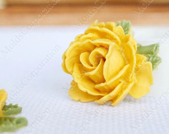 Rose flower silicone mould, mold for polymer clay and food, food-grade silicone, M199 (2/9)