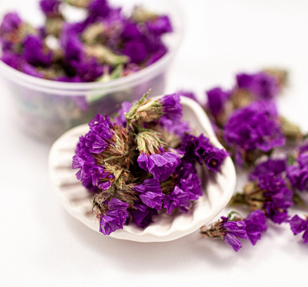 Dried Flowers Purple Kermek, Resin Jewelry Earrings, 22-25 pcs, Made for Epoxy Resin, Pendant Necklase Resin Jewellry, Dry Flowers, DIY