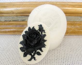 Rose Cameo Silicone Mold, 40x30mm, For Polymer Clay, For Epoxy Resin, Food-Grade Silicone, Soap, Pendant, Wax, Flowers Cameo Mold, М8/16*
