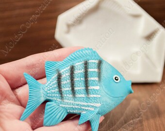 Large Fish Silicone Mould, For Polymer Clay, Food-Grade Silicone, For Epoxy Resin, Pendant, Soap, Fondant, Wax, Candy Mold, Chocolate, М318