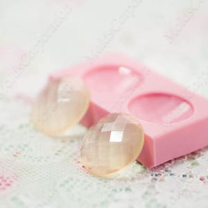 2 Round Faceted Lenses Silicone Mold, Pendant Mold, Earrings Mold, Ring Mold, For Epoxy Resin, Resin jewelry, Transparent mold Clear, ML2/2