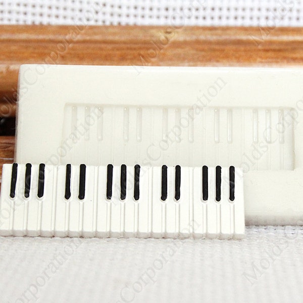 Piano keyboard, flexible silicone mold, mould,  molds for polymer clay, epoxy resin and food, food-grade silicone, MP17/2 (2,65)