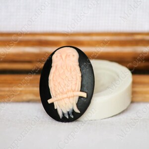 Cameo Mold Owl, Silicone Mould, Flexible, Polymer Clay, Food Safe Molds, Resin Molds, Soap, Fondant, Wax, Pendant Mold M8/40*