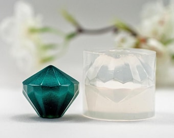 Large Crystal Silicone Mold, D - 30mm, For Epoxy Resin, Diamond Mold, Necklace, Pendant, Jewelry Making Mold, Transparent clear, DIY  MP78