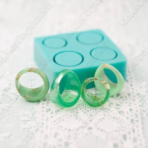 SET Silicone molds rings, size US 3 1/2; 6 3/4; 8; 8 1/2 silicone mould, for epoxy resin, MK25 (12,5)