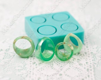 SET Silicone molds rings, size US 3 1/2; 6 3/4; 8; 8 1/2 silicone mould, for epoxy resin, MK25 (12,5)