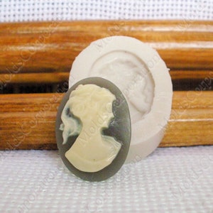 Silikonform Viktorianische Dame, 25x18 mm, für Polymer Clay, Lebensmittelsichere Formen, Seife, Fondant, Wachs, Anhänger, Fimoform, Schmuck, М9 / 22*
