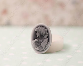 Cameo Mould Victorian Lady Silicone Mold Flexible Polymer Clay Food Safe Molds Resin Molds Soap Fondant Wax Pendant Fimo Mold М9/31*