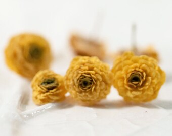 25-30 pcs Dried Flowers Yellow Ranunculus, Resin Jewelry Earrings, Made for Epoxy Resin Mold, Pendant Mold Necklase Diy Ring Dry Flowers R1