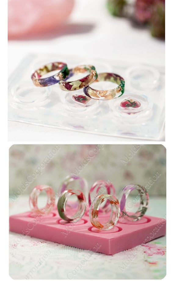 Resin Molds Silicone, Resin Ring Mold for Epoxy Resin, Diamond Rings M