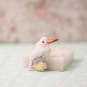 Gannet Bird Silicone Mold, 22х29mm, For Polymer Clay, Bird Mold, Soap, For Epoxy Resin, Food-Grade Silicone, Fondant Cake Mold, DIY М273